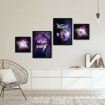 Set 4 tablouri decorative, Alpha Wall, More Space, 30x30/35x50 cm imagine