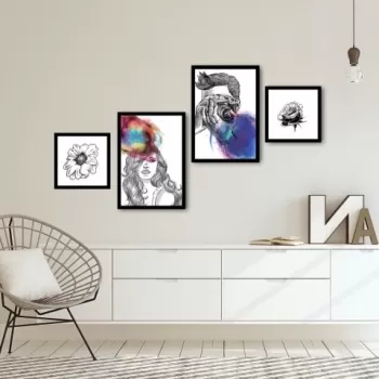 Set 4 tablouri decorative, Alpha Wall, Photography, 30x30/35x50 cm imagine