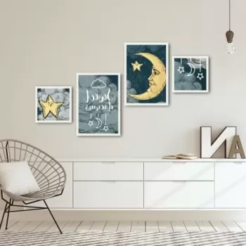 Set 4 tablouri decorative, Alpha Wall, Sweet Dreams, 30x30/35x50 cm imagine
