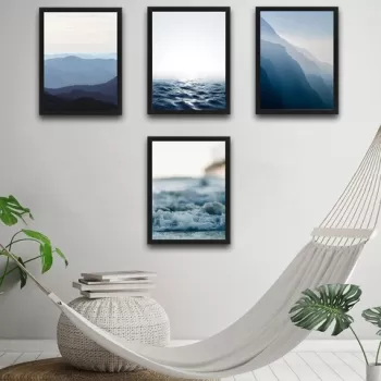 Set 4 tablouri decorative, Blue Heaven Set, PAL, Hartie, Multicolor imagine