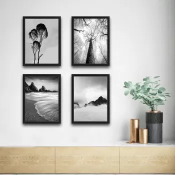 Set 4 tablouri decorative, Branches Set, PAL, Hartie, Multicolor imagine