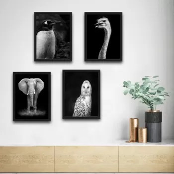 Set 4 tablouri decorative, Elephant Set, PAL, Hartie, Multicolor imagine