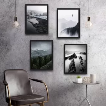 Set 4 tablouri decorative, Fly Set, PAL, Hartie, Multicolor imagine