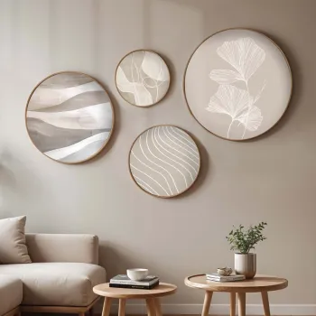 Set 4 tablouri decorative, Huhu295, Dimensiune: 45 x 45 cm (1 bucata), Multicolor imagine