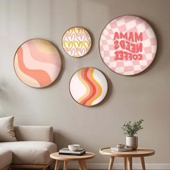 Set 4 tablouri decorative, Huhu296, Dimensiune: 45 x 45 cm (1 bucata), Multicolor imagine
