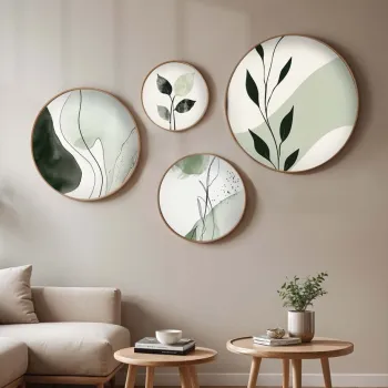 Set 4 tablouri decorative, Huhu297, Dimensiune: 45 x 45 cm (1 bucata), Multicolor imagine