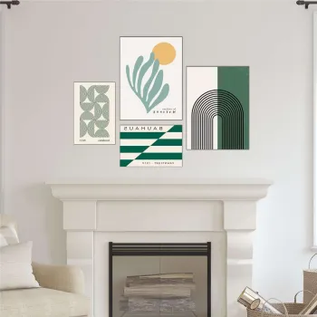 Set 4 tablouri decorative, Mdf, Imprimare digitala, Multicolor imagine