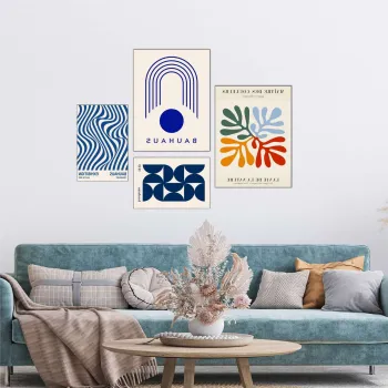 Set 4 tablouri decorative, Mdf, Imprimare digitala, Multicolor imagine