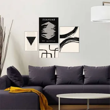 Set 4 tablouri decorative, Mdf, Imprimare digitala, Multicolor imagine