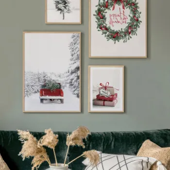 Set 4 tablouri decorative, Nwyearmdl4, MDF, Multicolor imagine
