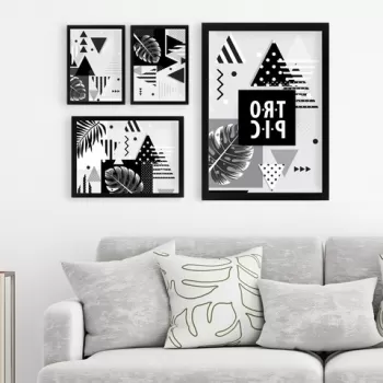 Set 4 tablouri decorative, SET_005, Lulu, 17x22 cm/24x29 cm/34x44 cm, plastic imagine