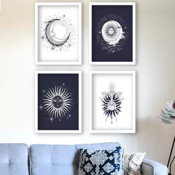 Set 4 tablouri decorative, SET_0101, Lulu, 24x29 cm, plastic imagine