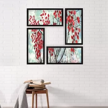 Set 4 tablouri decorative, SET_050, Lulu, 24x44 cm, plastic imagine