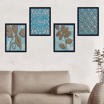 Set 4 tablouri decorative, SET_058, Lulu, 24x29 cm, plastic imagine