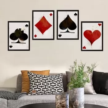 Set 4 tablouri decorative, SET_064, Lulu, 24x29 cm, plastic imagine