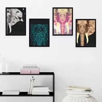 Set 4 tablouri decorative, SET_076, Lulu, 24x29 cm, plastic imagine