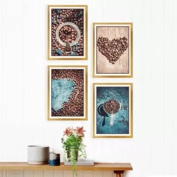 Set 4 tablouri decorative, SET_121, Lulu, 34x44 cm, plastic imagine