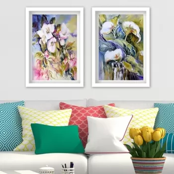 Set 4 tablouri decorative, SET_126 Lulu, 34x44 cm, plastic imagine