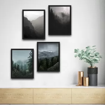 Set 4 tablouri decorative, The Forest Set, PAL, Hartie, Multicolor imagine