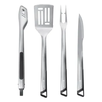 Set 4 ustensile pentru gratar, cu geanta depozitare, inox - Zokura imagine