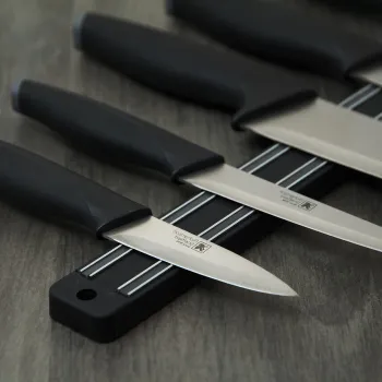 Set 5 cutite si suport magnetic Advantage, Richardson Sheffield, 9 cm/11 cm/20 cm, inox 13/0, negru imagine