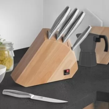 Set 5 cutite + suport, Richardson Sheffield, Sense, inox/lemn imagine