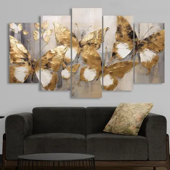 Set 5 tablouri decorative, 5MDF4595_60100 (100 x 60), 3 mm, Multicolor imagine