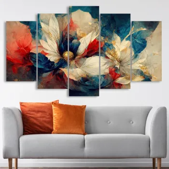 Set 5 tablouri decorative, 5MDF4598_60100 (100 x 60), 3 mm, Multicolor imagine
