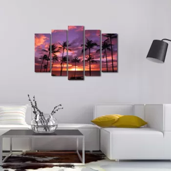 Set 5 tablouri decorative, 5PATHW-1, Canvas, 19 x 70 cm, Multicolor imagine