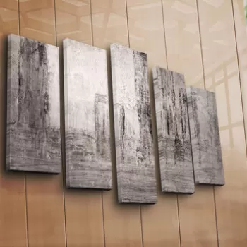 Set 5 tablouri decorative, 5PATK-219, Canvas, 19 x 70 cm, Multicolor imagine