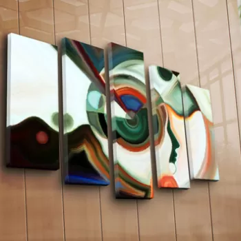 Set 5 tablouri decorative, 5PATK-230, Canvas, 19 x 70 cm, Multicolor imagine