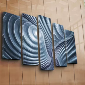 Set 5 tablouri decorative, 5PATK-245, Canvas, 19 x 70 cm, Multicolor imagine