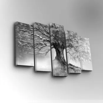 Set 5 tablouri decorative, 5PUC-042, Dimensiune: 14 x 50 cm (1 bucata), Multicolor imagine