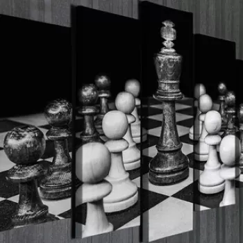 Set 5 tablouri decorative, BC53, Canvas, 70 x 20 cm, Multicolor imagine