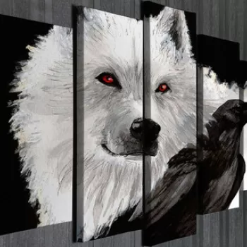 Set 5 tablouri decorative, BC54, Canvas, 70 x 20 cm, Multicolor imagine