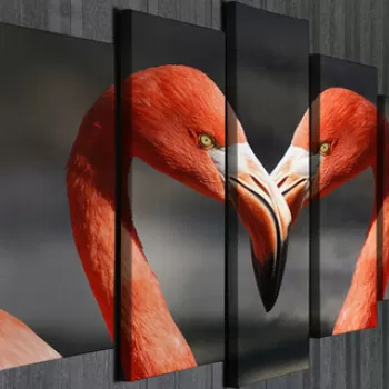 Set 5 tablouri decorative, BC57, Canvas, 70 x 20 cm, Multicolor imagine