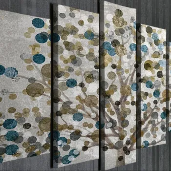 Set 5 tablouri decorative, BC64, 70 x 20 cm, Multicolor imagine