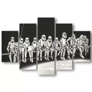 Set 5 tablouri decorative Robot, Maison in Design, MDF imprimat imagine