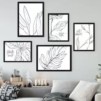 Set 5 tablouri decorative, SET_001, Lulu, 24x29 cm/34x44 cm, plastic imagine