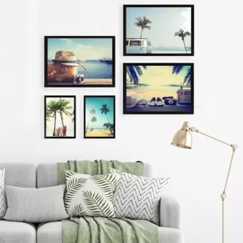 Set 5 tablouri decorative, SET_007, Lulu, 24x29 cm/34x44 cm, plastic imagine