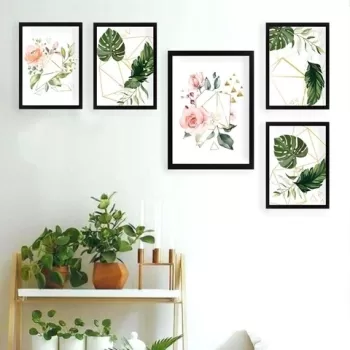 Set 5 tablouri decorative, SET_046, Lulu, 24x29 cm/34x44 cm, plastic imagine