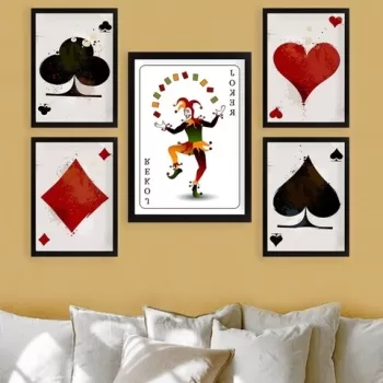 Set 5 tablouri decorative, SET_065, Lulu, 24x29 cm/34x44 cm, plastic imagine