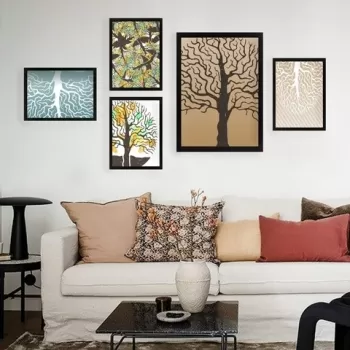 Set 5 tablouri decorative, SET_079, Lulu, 24x29 cm/34x44 cm, plastic imagine