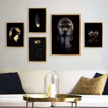 Set 5 tablouri decorative, SET_134, Lulu, 24x29 cm/34x44 cm, plastic imagine