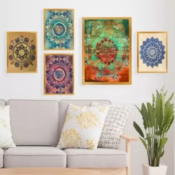 Set 5 tablouri decorative, SET_144, Lulu, 24x29 cm/34x44 cm, plastic imagine