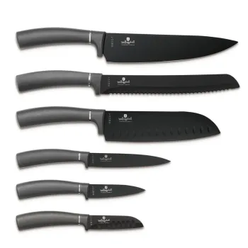 Set 6 cutite Berlinger Haus, Anthracite, inox, antracit mat/negru imagine