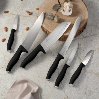 Set 6 cutite Berlinger Haus, Matte Black, inox, negru imagine