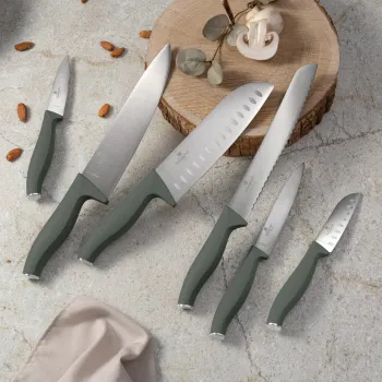 Set 6 cutite Berlinger Haus, Matte Green, inox, verde mat imagine