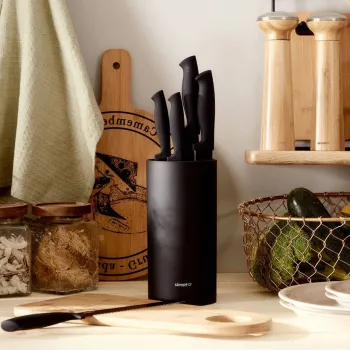 Set 6 cutite Coxa, Homla, 20 cm/13 cm/9 cm, inox, negru imagine