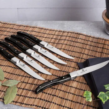 Set 6 cutite pentru friptura Berlinger Haus, Laguiole, inox, negru imagine